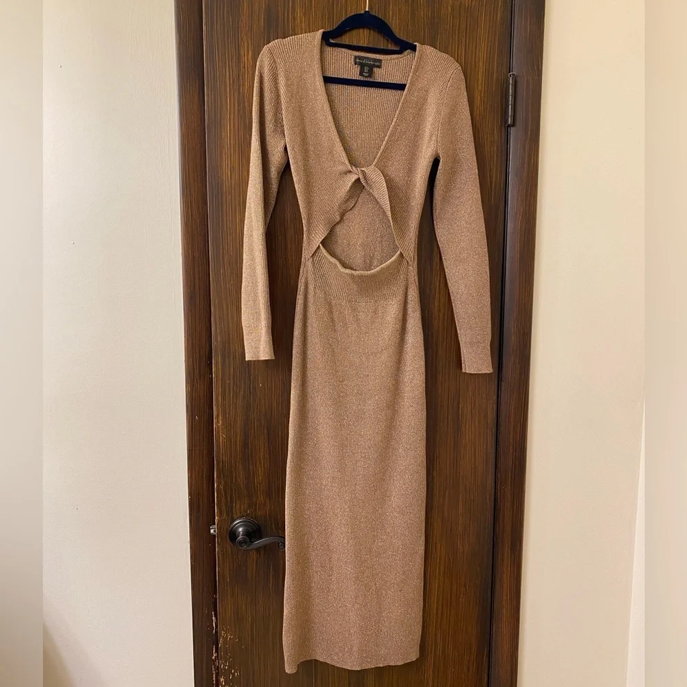 House of Harlow 1960 x REVOLVE Ernesto Dress in Spice Brown (D1) - Picture 2 of 7